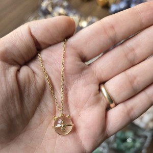 آویز سیترین  طرح گربه