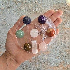 شبکه کریستالی گوی سنگهای هفت چاکرا و سلنایت راف