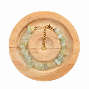 دستبند سنگ جید سبز نامنظم