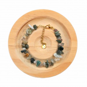 دستبند سنگ عقیق خزه ای نامنظم