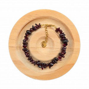 دستبند سنگ گارنت سرخ نامنظم