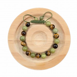 دستبند سنگ چشم ببر و یشم کانادا