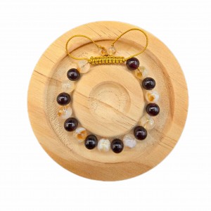 دستبند سنگ گارنت سرخ و سیترین کوارتز