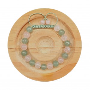 دستبند سنگ آونتورین و کوارتز صورتی ماداگاسکار