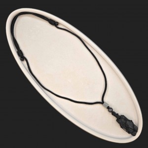 گردنبند تورمالین سیاه راف با بند قابل تنظیم وارداتی طرح 1