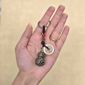 جاکلیدی 5سکه کدو قلیانی برنجی طرحدار