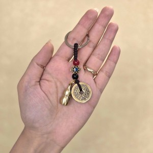 جاکلیدی 5سکه کدو قلیانی برنجی ساده