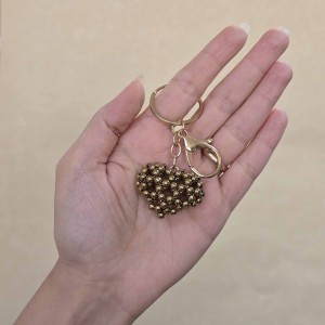 جاکلیدی قلب سه بعدی حدید طلایی