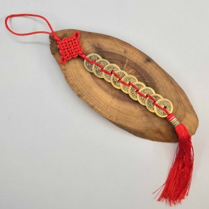 رشته سکه فنگشویی با گره عشق ساده