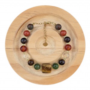 دستبند سنگ مانی مگنت طرح 1 متریال استیل