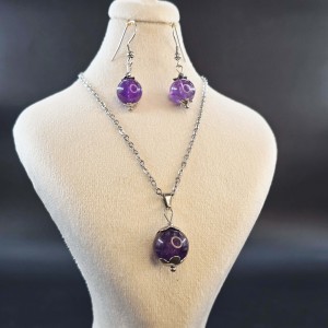 نیم ست آمیتیست با متریال استیل