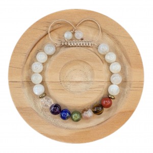 دستبند  سنگ مون استون و هفت چاکرا