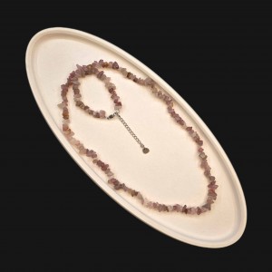 گردنبند کوارتز صورتی نامنظم