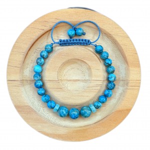 دستبند سنگ فیروزه و سنگ واشری آمازونیت