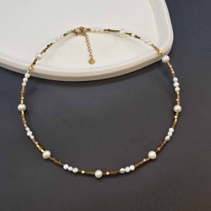 گردنبند مرواریدطبیعی پرورشی میکس