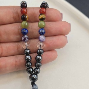 تسبیحک 33 عددی حدید و هفت چاکرا