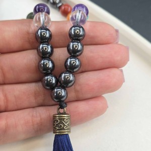 تسبیح 33 عددی حفاظت دو طرف سنگ چاکرا طرح 2