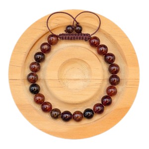 دستبند سنگ هسونیت(گارنت نارنجی درجه 2) مردانه