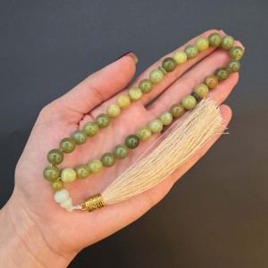 تسبیح 33 عددی یشم کانادا و شیخک کدوقلیانی یشم