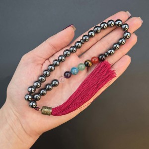 تسبیح 33 عددی حفاظت یک طرف سنگ چاکرا طرح 3