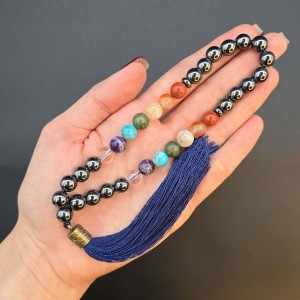 تسبیح 33 عددی حفاظت دو طرف سنگ چاکرا طرح 2