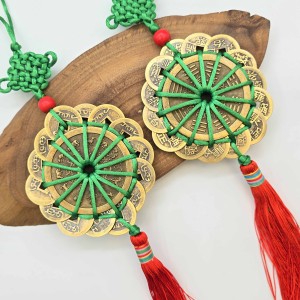 رشته سکه فنگشویی طرح گل بزرگ 16 سکه