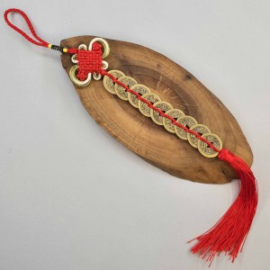 رشته 9 سکه فنگشویی با گره عشق زری دار