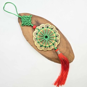 رشته سکه فنگشویی طرح گل بزرگ 16 سکه