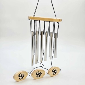 بادزنگ 12 میله فلزی  و نماد اوم چوبی-نقره ای