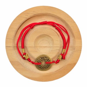 دستبند سکه فنگشویی -قرمز