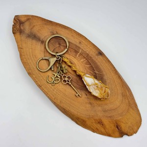 جاکلیدی سیترین راف و کلید و اوم و شبدر چهار برگ-کد1