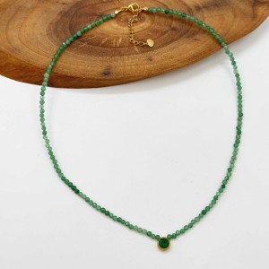 گردنبند اونتورین و نگین استیل