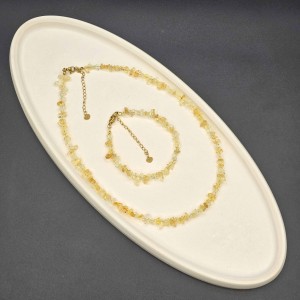 ست گردنبند و دستبند سیترین نامنظم