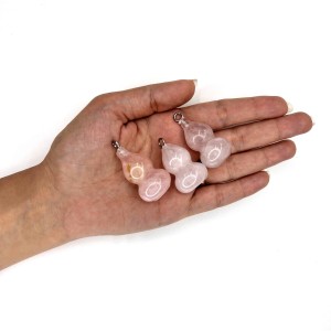 آویز کوارتز صورتی کدو قلیانی