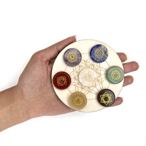 شبکه کریستالی 7ستاره با سنگهای هفت چاکرا سکه ای