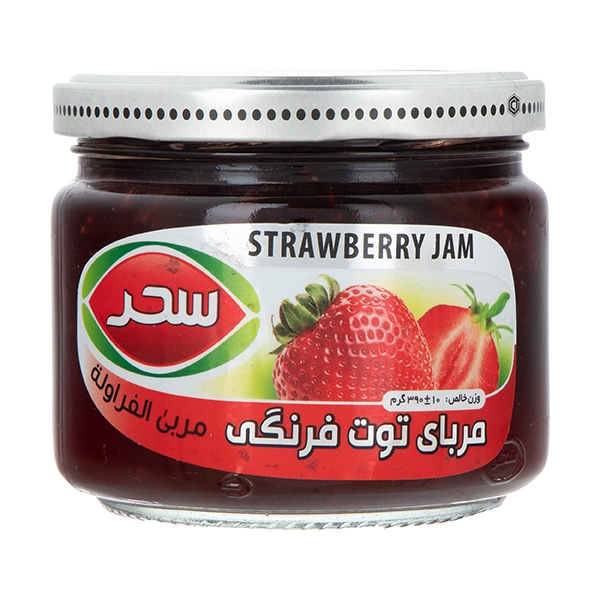 مربای توتفرنگی 390 گرم شیشه سحر