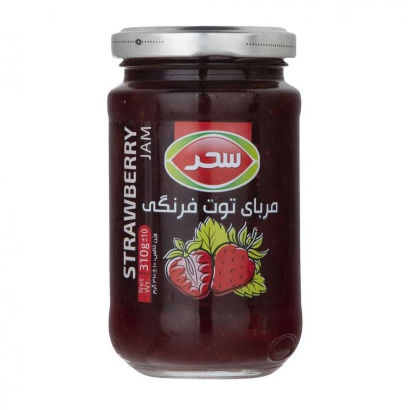 مربا توت‌فرنگی 310 گرم شیشه سحر