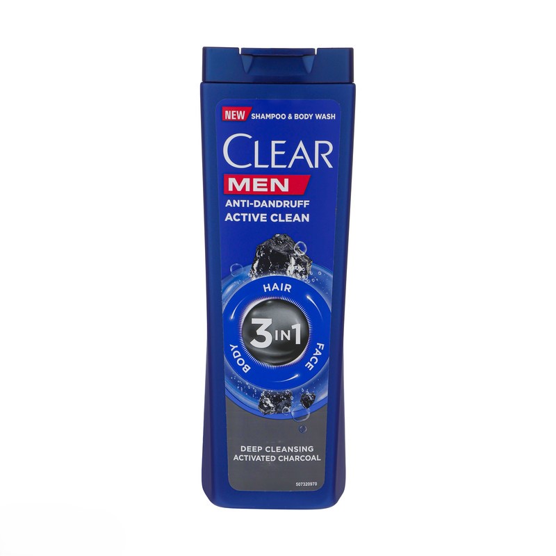 شامپو ضد شوره حاوی زغال 3 در 1 ویژه آقایان 400 میلی لیتری کلییر