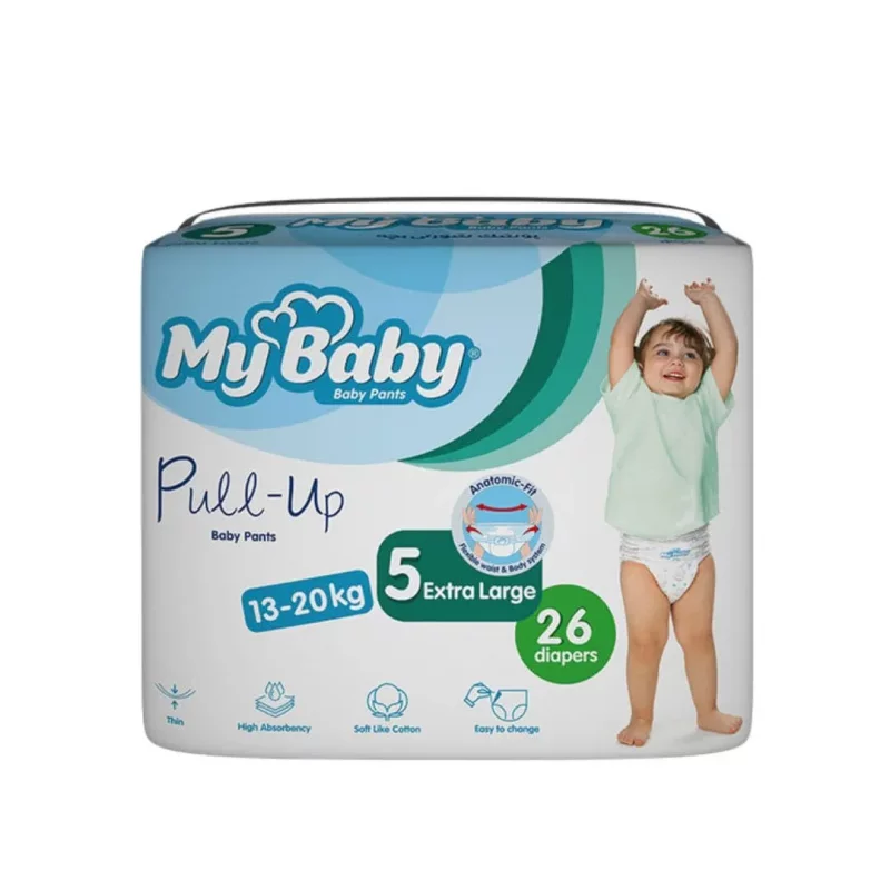 پوشک بچه شورتی پول آپ 26 عددی سایز 5 مای بی بی