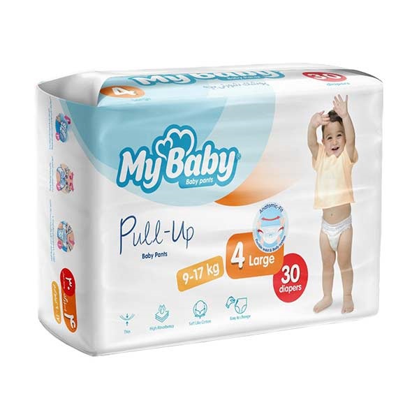 پوشک بچه شورتی پول آپ 30 عددی سایز 4 مای بی بی