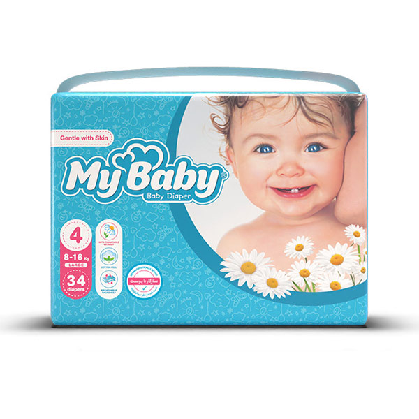 پوشک بچه 34 عددی سایز 4 (بزرگ) مای بی بی