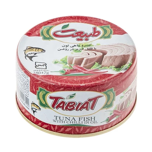 کنسرو ماهی تن با فلفل قرمز در روغن طبیعت - 180 گرم