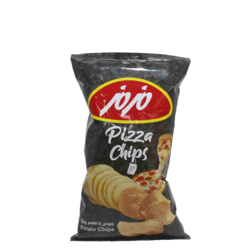 چیپس برگه سیب‌زمینی مدل پیتزا مزمز