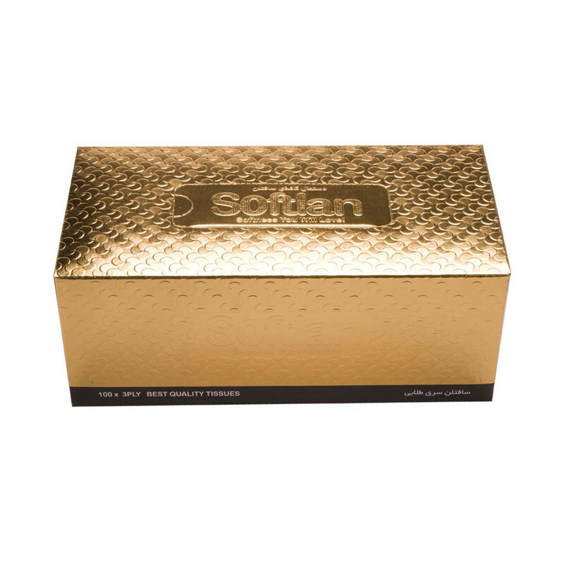 دستمال کاغذی 100 برگ سافتلن مدل gold