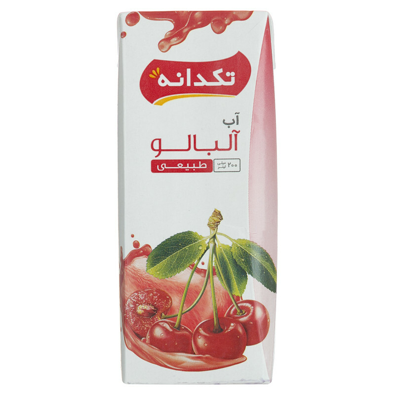 آب آلبالو تکدانه حجم 200 میلی لیتر