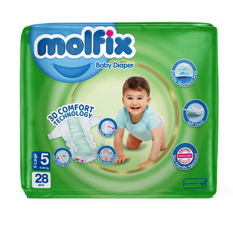 پوشک بچه  سایز 5  مولفیکس 28 عددی