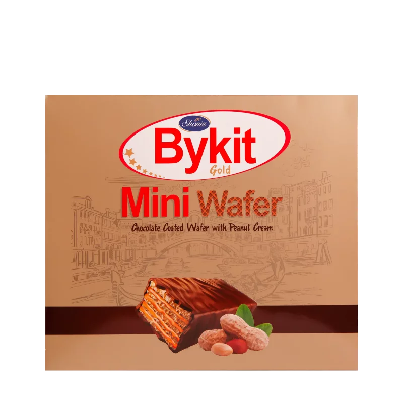 مینی بایکیت شکلاتی طلایی بادام زمینی بسته ای 40 عددی شونیز