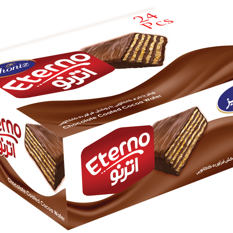 ویفر اترنو شکلاتی بسته 24 عددی شونیز