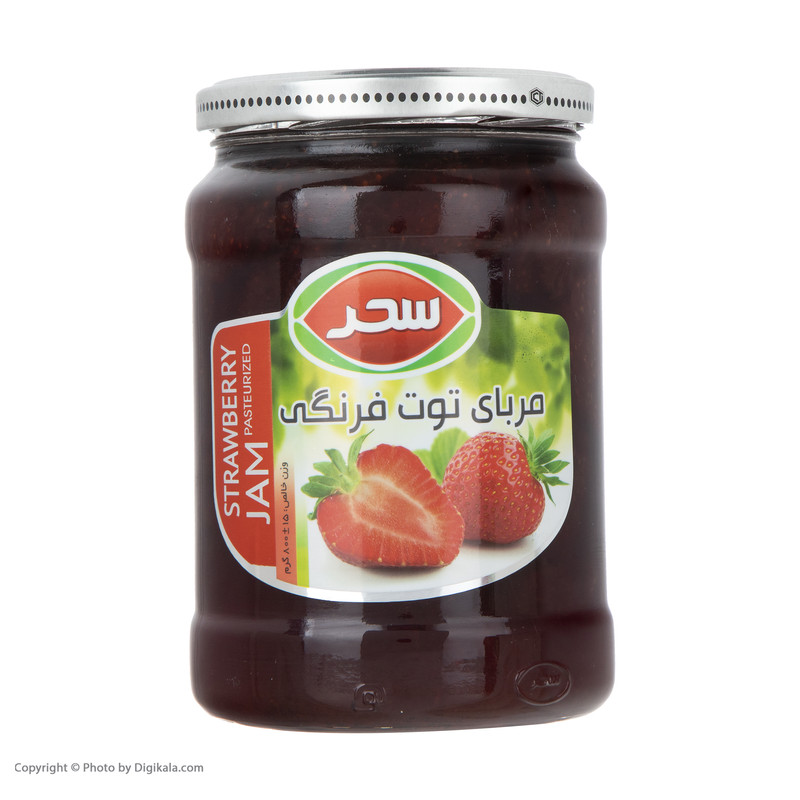 مربای شیشه توت فرنگی سحر - 820 گرم