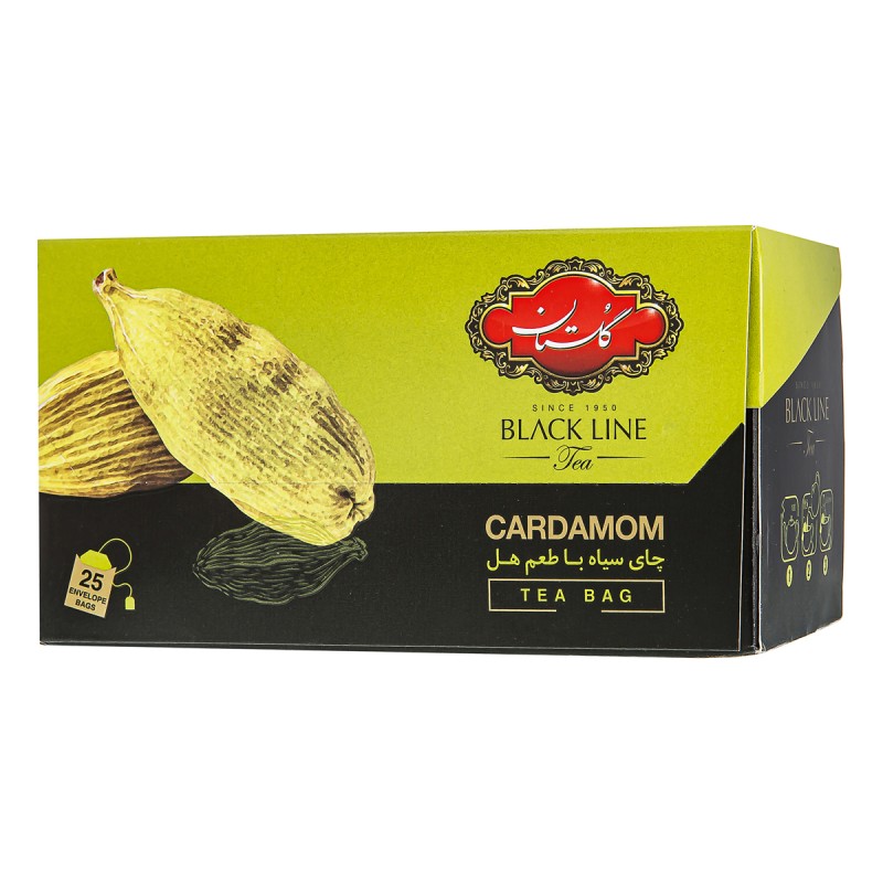 چای گلستان سیاه کیسه ای با طعم هل 25 عددی